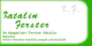 katalin ferster business card